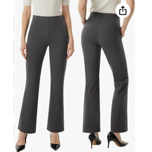 Afitme Gray Bootcut Yoga High Waisted Dress Work Pants Size Large NWT
